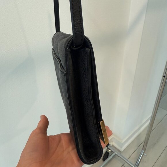 Michael Kors Black Leather Shoulder Bag with Gold Hardware - Picture 4 of 4